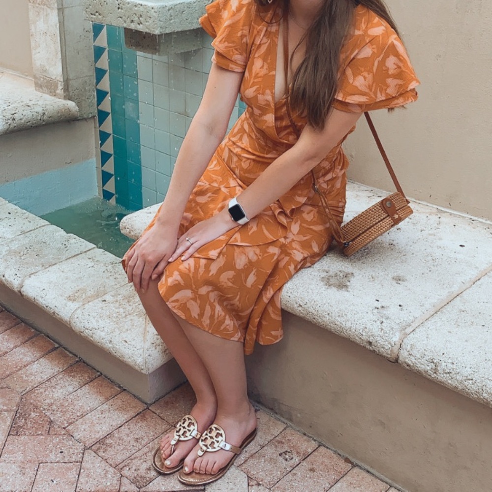 CUTE pink & orange maxi dress!